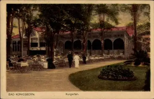 Ak Königsborn Unna im Ruhrgebiet, Kurgarten