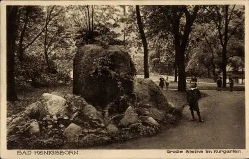 Ak Königsborn Unna im Ruhrgebiet, Kurgarten, Große Steine