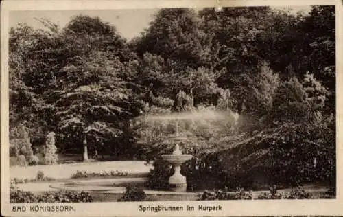 Ak Königsborn Unna im Ruhrgebiet, Kurpark, Springbrunnen