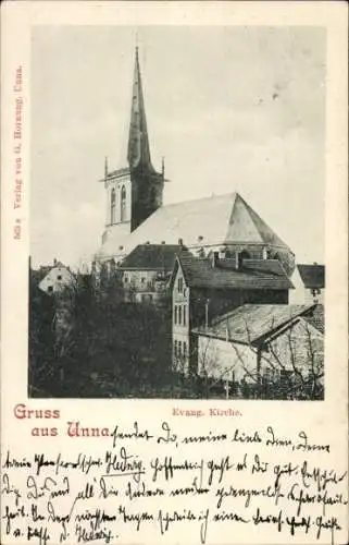 Ak Unna in Westfalen, Evangelische Kirche