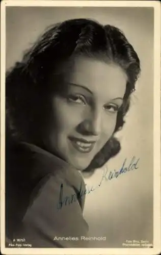Ak Schauspielerin Annelies Reinhold, Portrait, Autogramm