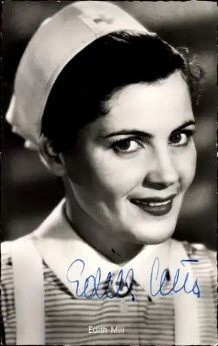 Ak Schauspielerin Edith Mill, Portrait, Film Zärtliches Geheimnis, Autogramm