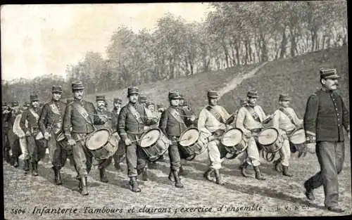 Ak-Infanterie, Trommeln und Signalhörner, Ensembleübung