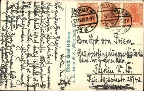 Künstler Ak Kaiser Alexander Garde Grenadier Regiment Nr. 1, Dresden 1849