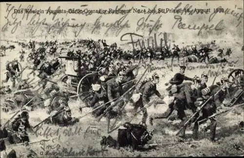 Künstler Ak Koch, Saint Privat, Königin Augusta Garde Grenadier Regiment No. 4 1870
