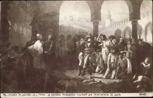 Künstler Ak Gros, J., Le General Bonaparte visitant les Pestiferes de Jaffa