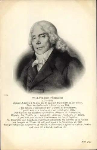 Ak Charles-Maurice de Talleyrand-Périgord, Portrait