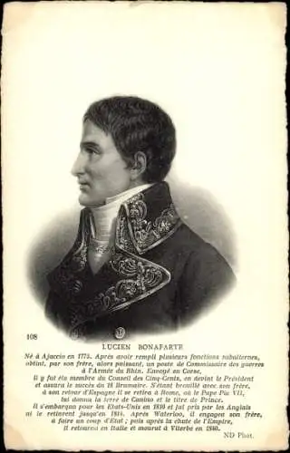 Ak Lucien Bonaparte, Portrait