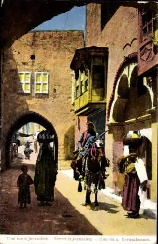 Ak Jerusalem Israel, Straßenpartie