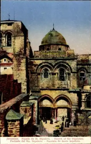 Ak Jerusalem Israel, Facade du St. Sepulcre, Kirche