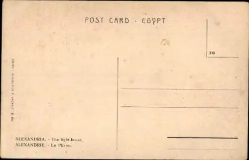 Ak Alexandria Ägypten, Leuchtturm