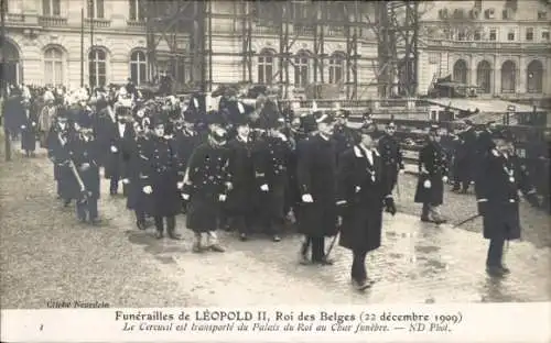 Ak Bruxelles Brüssel, Beerdigung von König Leopold II. 1909