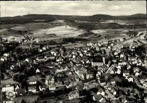 Ak Bad Salzschlirf in Hessen, Luftbild, Ortsansicht