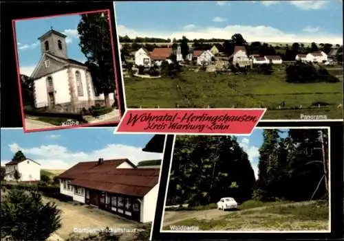 Ak Hertingshausen Wohratal Hessen, Kirche, Dorfgemeinschaftshaus, Gesamtansicht