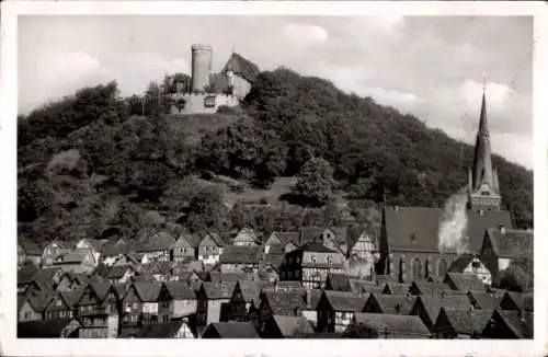 Ak Biedenkopf an der Lahn, Oberstadt, Schloss, Kirchturm