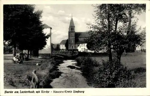 Ak Hausen Waldbrunn Westerwald, Am Lasterbach, Kirche