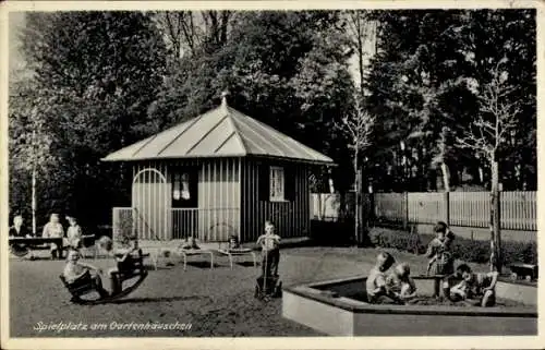 Ak Bad Nauheim in Hessen, Elisabethhaus, Spielplatz, Gartenhäuschen