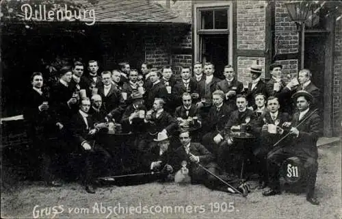 Studentika Ak Dillenburg in Hessen, Abschieds-Commers 1905