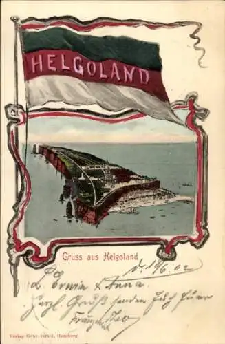 Passepartout Ak Nordseeinsel Helgoland, Gesamtansicht