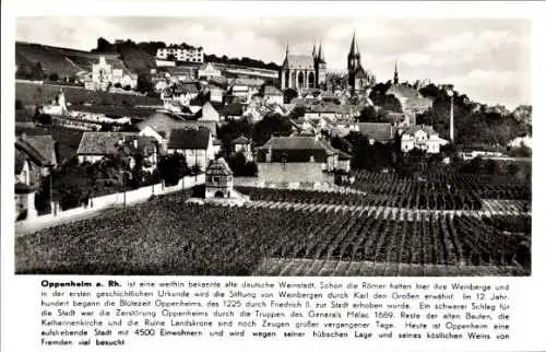 Ak Oppenheim am Oberrhein, Teilansicht, Kirche