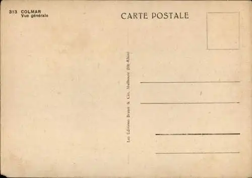 Ak Colmar Kolmar Elsass Haut Rhin, Gesamtansicht