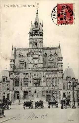 Ak Compiègne Oise, Rathaus