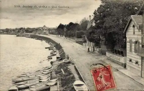 Ak Juvlay Essonne, Quai Gambetta