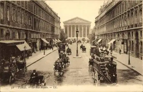 Ak Paris VIII., La Rue Royale, Kutschen