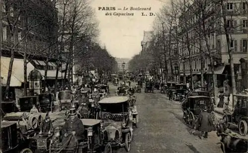 Ak Paris IX, Boulevard des Capucines, Kutsche