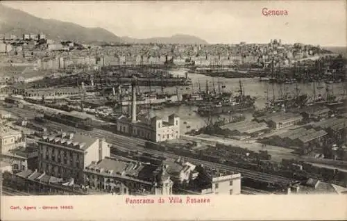 Ak Genova Genua Ligurien, Panorama da Villa Rosazza