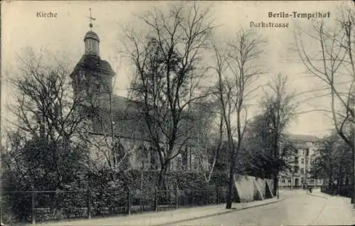 Ak Berlin Tempelhof, Parkstraße, Kirche