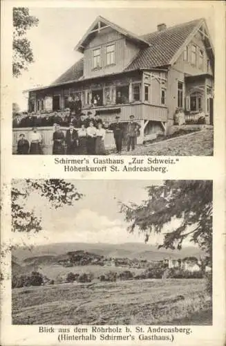 Ak Sankt Andreasberg Braunlage im Oberharz, Schirmers Gasthaus Zur Schweiz, Röhrholz