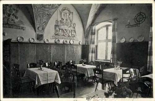 Ak Nürnberg in Mittelfranken, Restaurant Krokodil, Inneres