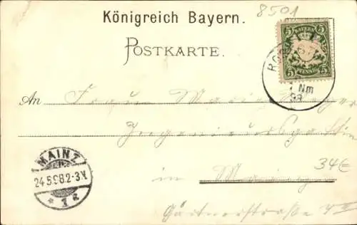 Litho Cadolzburg im Kreis Fürth Mittelfranken, Burgausgang, Aussichtsturm, Gesamtansichten