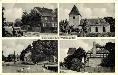 Ak Bansleben Niedersachsen, Geschäftshaus Albert Kasten, Kirche
