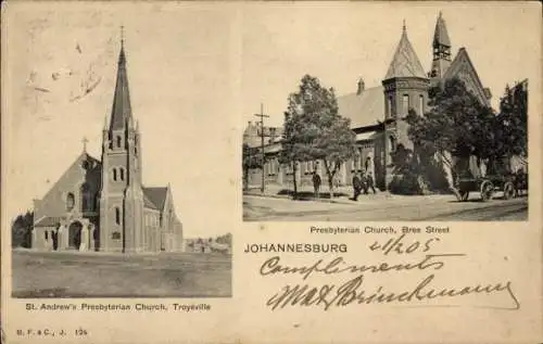 Ak Johannesburg Südafrika, Presbyterianische Kirche, Bree Street, St. Andrew's, Troyeville