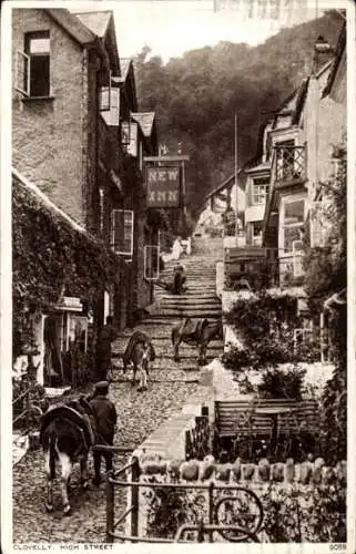 Ak Clovelly Devon England, High Street