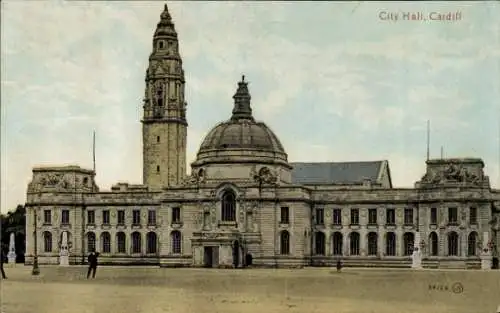 Ak Cardiff Wales, Rathaus