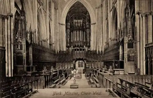 Ak York Yorkshire England, York Minster, Chor West