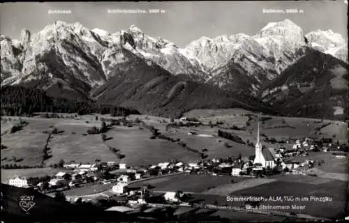 Ak Alm im Pinzgau Maria Alm am Steinernen Meer in Salzburg, Panorama, Selbhorn, Schöneck