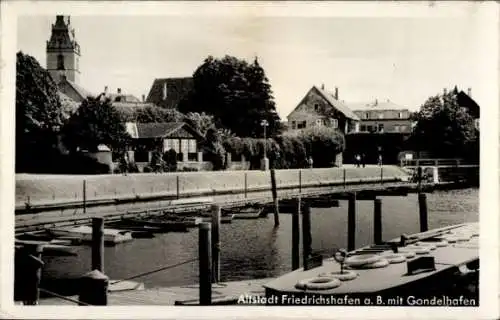 Ak Friedrichshafen am Bodensee, Altstadt mit Gondelhafen