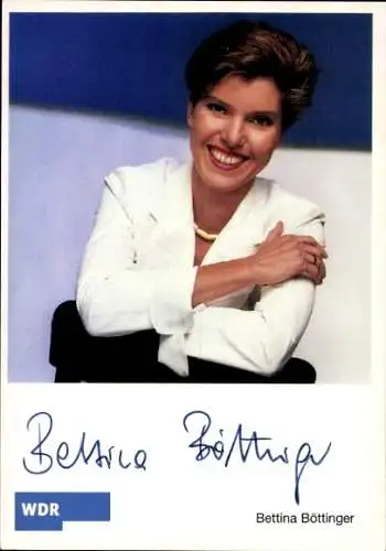 Ak Schauspielerin Bettina Böttinger, Portrait, Autogramm, WDR