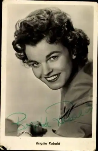 Ak Sängerin Brigitte Rabald, Portrait, Autogramm