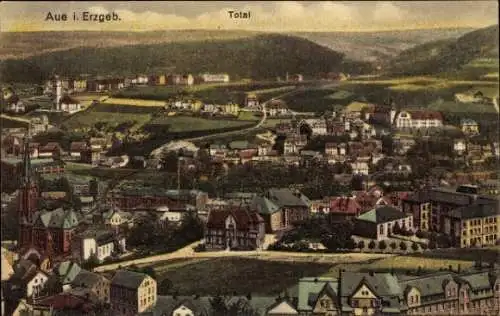 Ak Aue im Erzgebirge Sachsen, Totalansicht