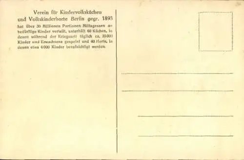 Künstler Ak Jüttner, F., Speisung in den Kindervolksküchen, Volkskinderhorte