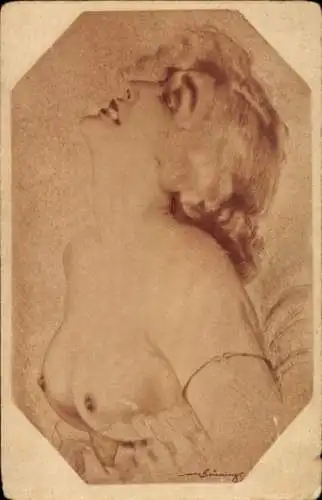 Künstler Ak Ambra-Rausch, Nackte Frau, Brüste