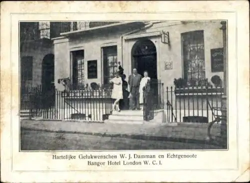 Ak London City England, Bangor Hotel, W. J. Damman und Gattin