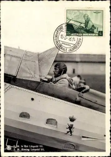 Maximum Ak Belgien, Nationales Komitee für Luftfahrt-Propaganda, König Leopold III. im Flugzeug
