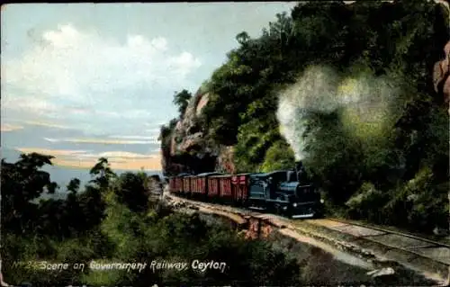 Ak Ceylon Sri Lanka, Government Railway, Dampflok