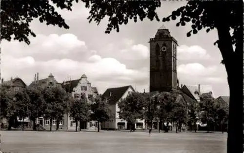 Ak Bad Hersfeld Hessen, am Marktplatz, Kirche